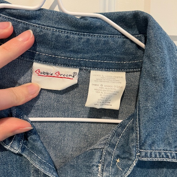 Vintage Denim Shirt with Fall Bear Embroidery - Picture 3 of 4